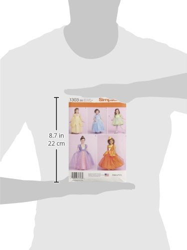 Simplicity 1303 Girls' Princess Dress Costume Sewing Pattern, Sizes 3-6