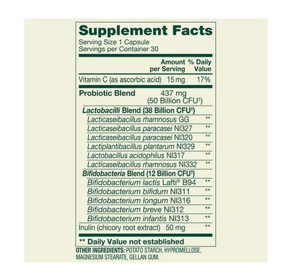 Spring Valley Extra Strength Probiotic Vegetable Capsules for Digestive Health