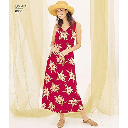 New Look N6866 Women's Dress Sewing Pattern, Neckline & Length Variations, Sizes S-XL
