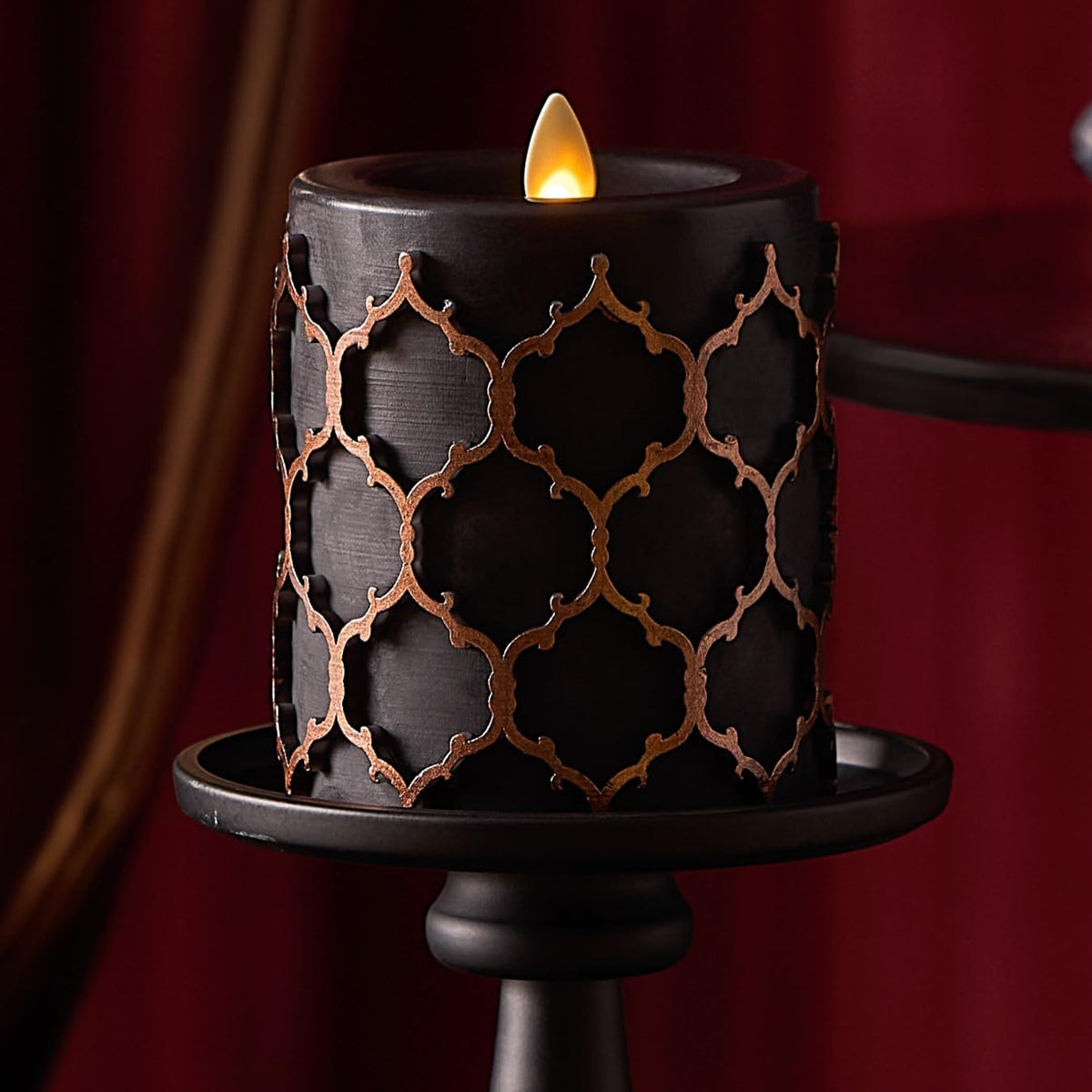 LUMINARA-CANDLE-BLKEMB-3.5x4.5-1PACK
