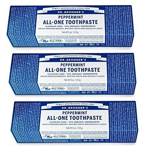 Toothpaste Peppermint Dr. Bronner's 5 oz Paste Pack of 3 (3)