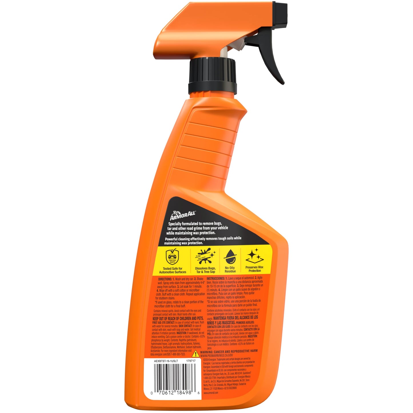 Armor All Extreme Bug and Tar Remover, 16 fl oz Spray Bottle, Spray Cleaner and Car Bug Remover