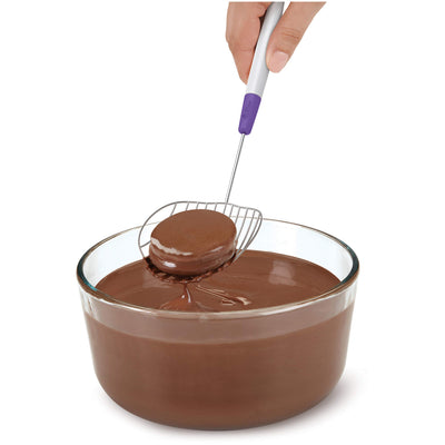Wilton Candy Melts Chocolate Dipping Scoop, Candy Making, Stainless Steel Dipping Scoop With Angled Handle, Melting Chocolate Candy Melts (Multicolor)