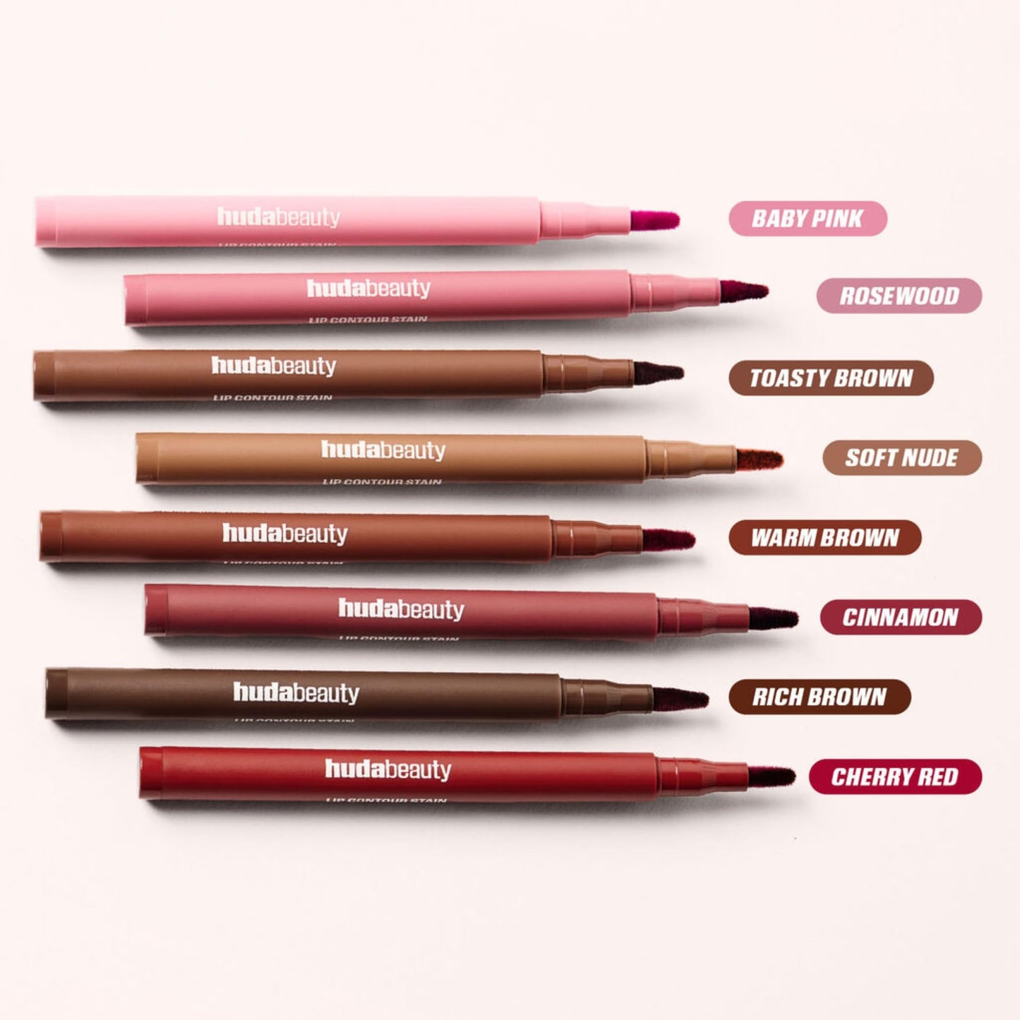 Huda Lip Contour Stain Lip Tint - Warm Brown (burnt brown) .03 Fl Oz