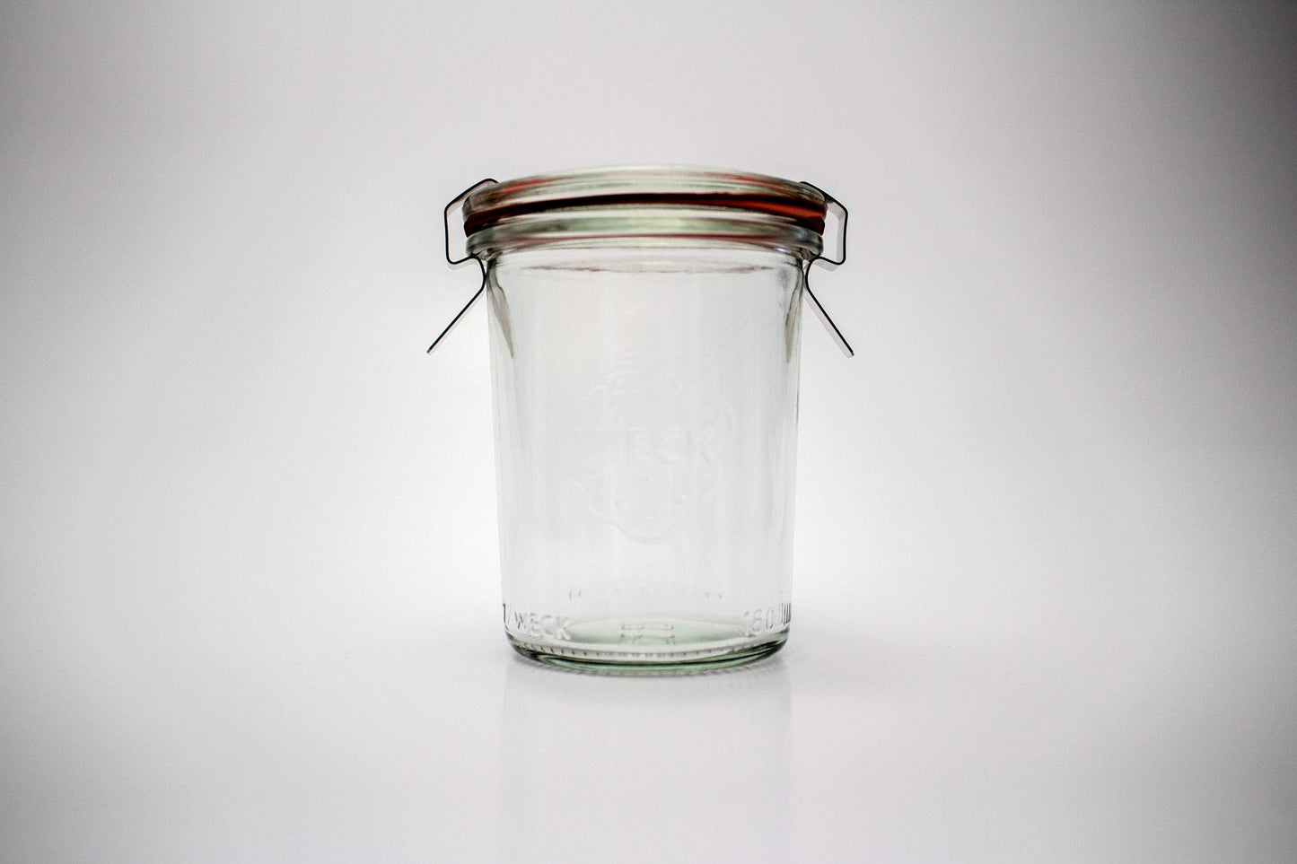 Weck Tulip Jar Rubber Sole & Two Metal Clamps Food Storage Jar Round Preserve Container Clear Preserving Seal Wire Clip Fastening Kitchen Canning Cereal Sugar Beans Spice - 33.8 fl. oz Single 1 liter