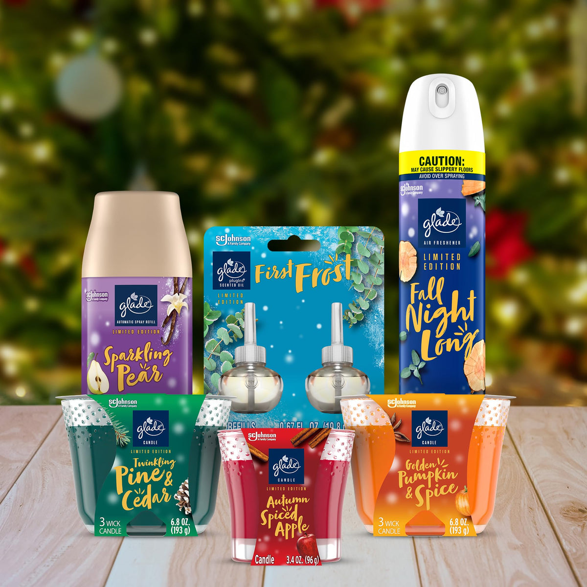 Glade PlugIns Refills Air Freshener, Scented and Essential Oils for Home and Bathroom, Twinkling Pine & Cedar, 3.35 Fl Oz, 5 Count