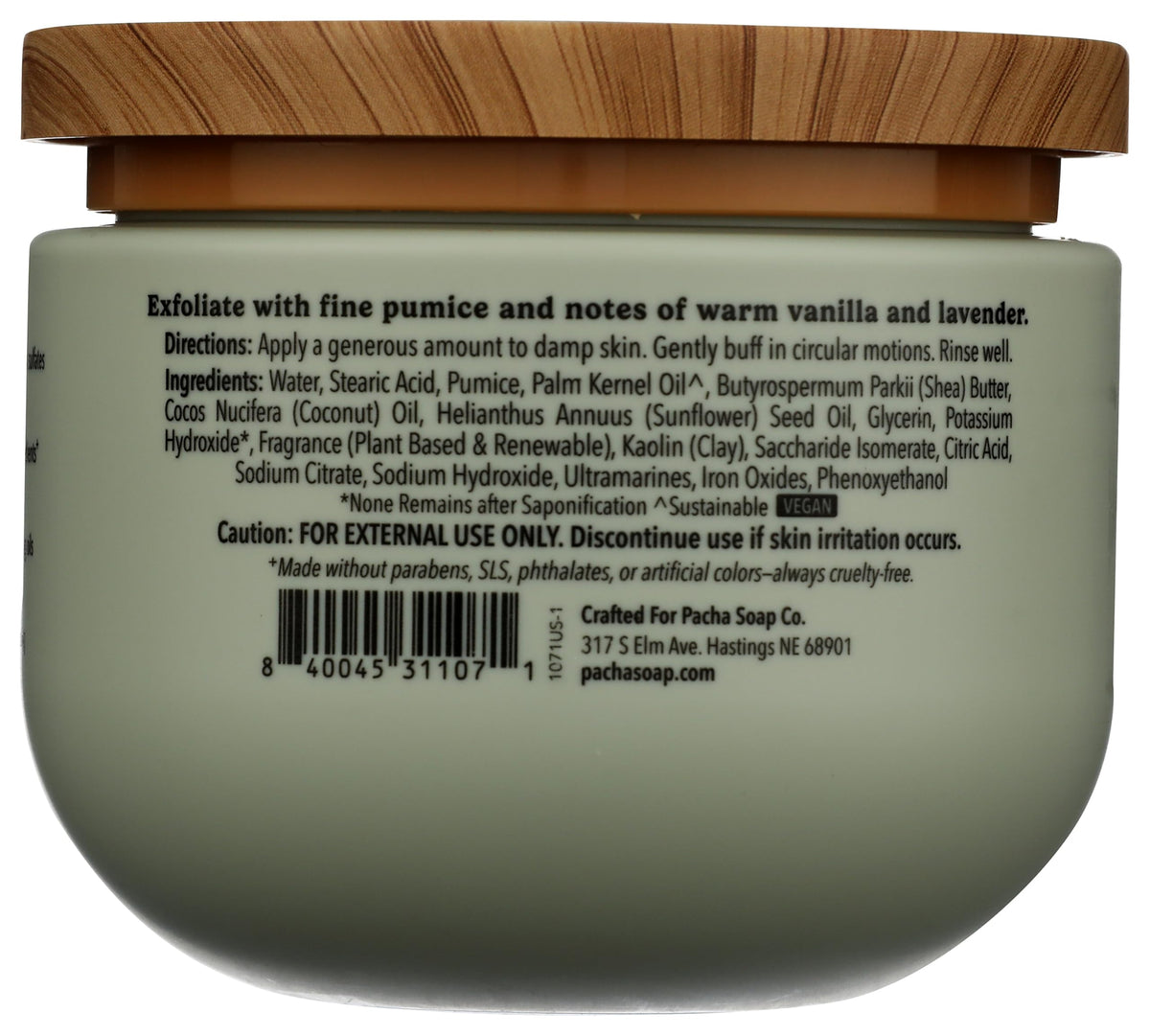 Pacha Soap Vanilla & Sage Body Scrub, 15 OZ