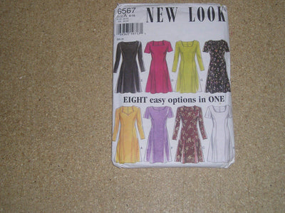 New Look 6567 Women's Dress Sewing Pattern, Sizes 6-16