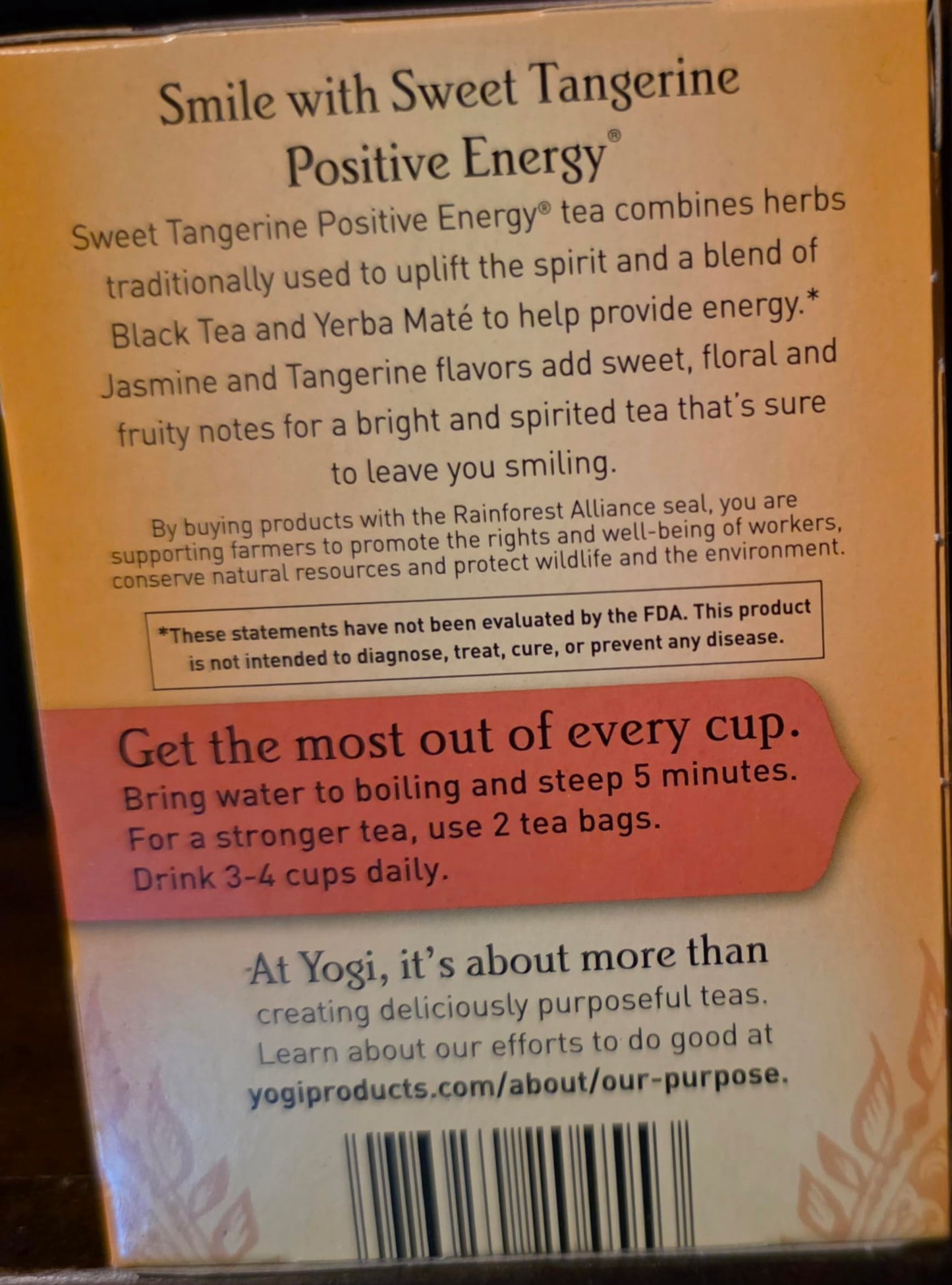 Yogi Tea,16 Tea Bags (Sweet Tangerine Positive Energy, 1 Pack)