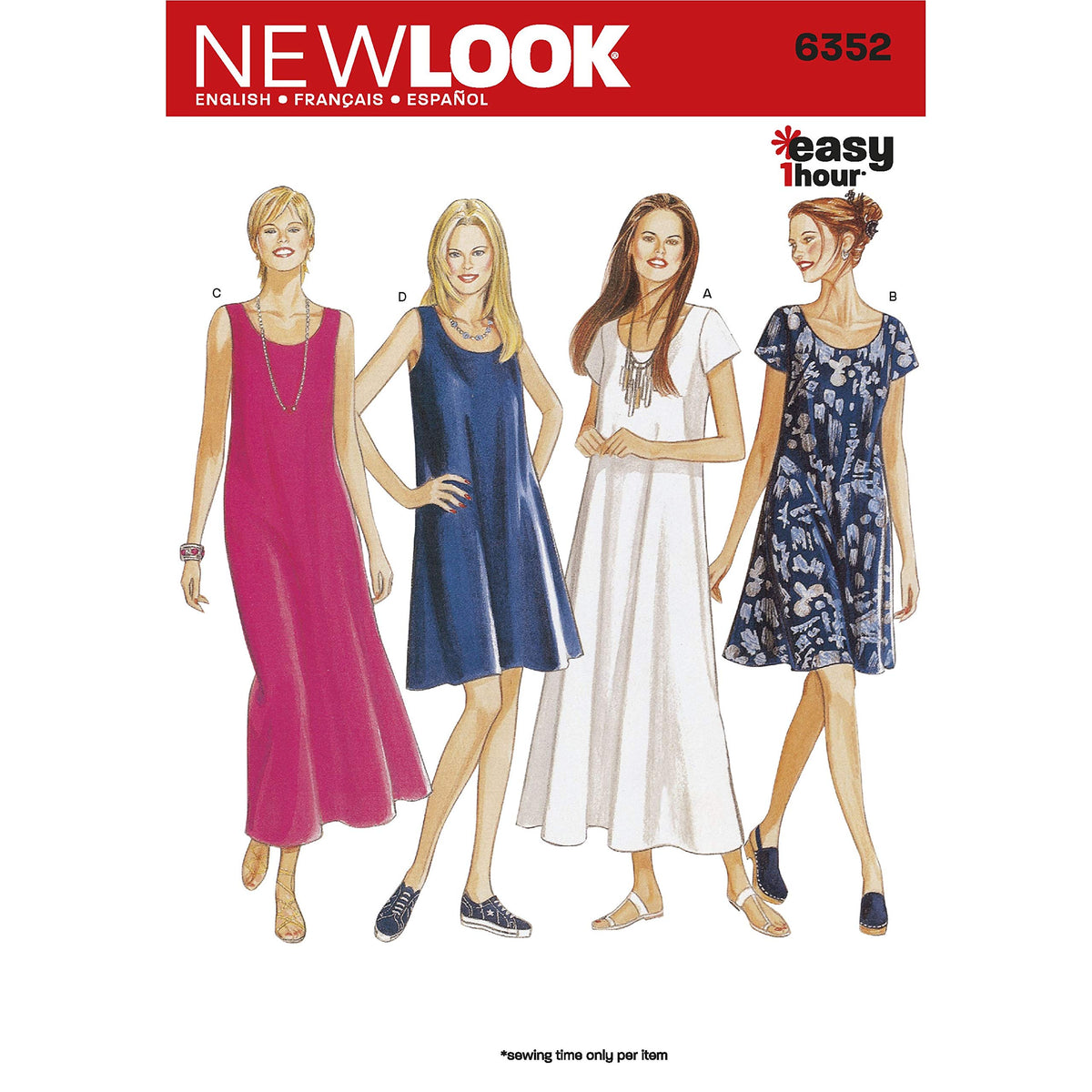 New Look Ladies Easy Sewing Pattern 6352 Dresses in 4 Variations