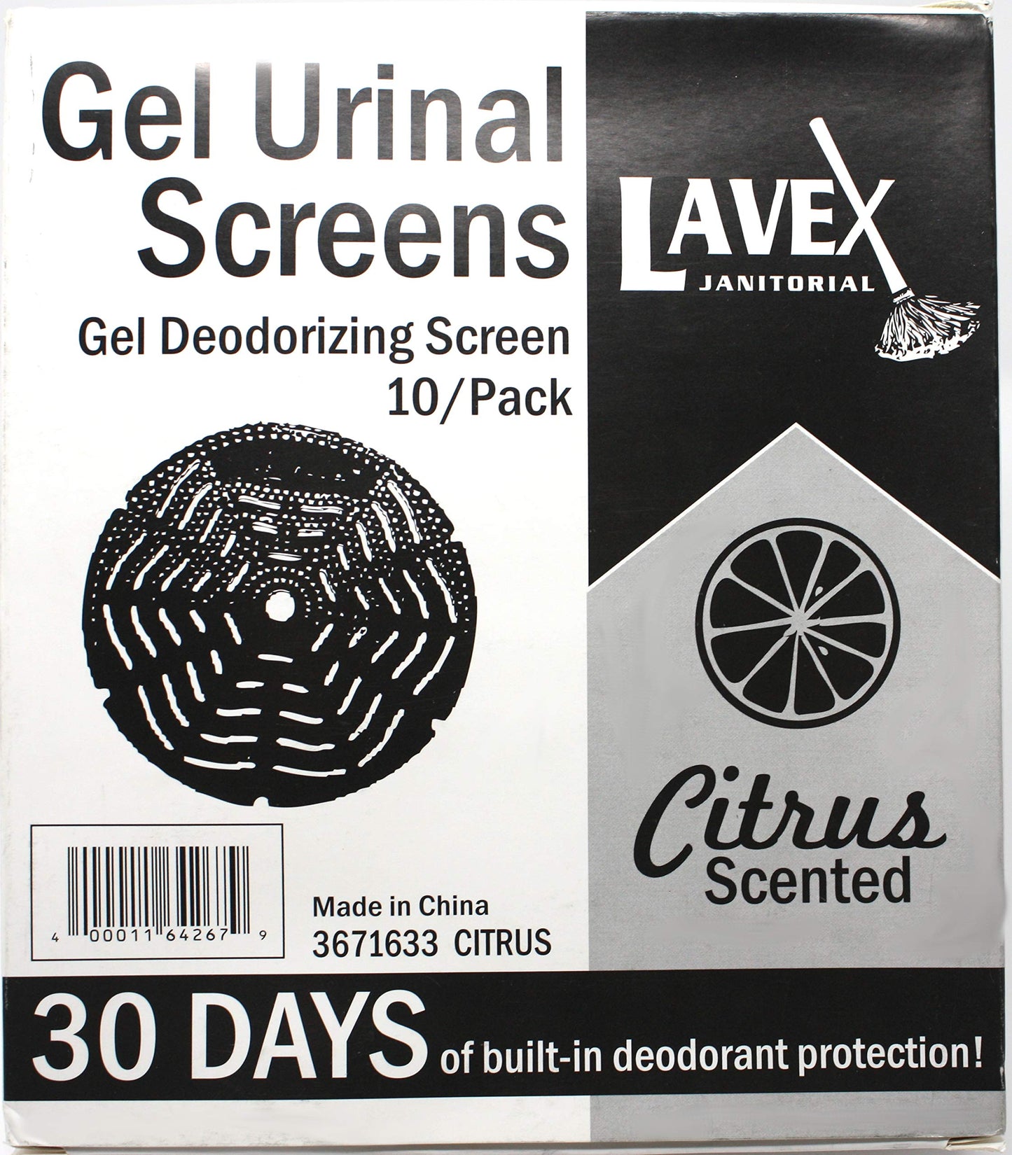 Lavex Gel Urinal Screen | Bathroom Deodorizing | Citrus Scented 10 Pack