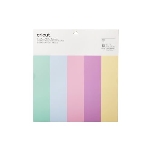 Cricut Smart Paper Sticker Cardstock - 10 Sheets - Adhesive Paper for Stickers - Compatible with Cricut Explore 3/Maker 3