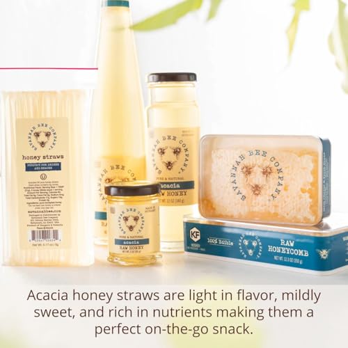 Savannah Bee Company Honey Straws - Pure and All Natural Honey Straw Sticks Made in the USA