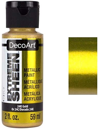 DecoArt 2 Ounce, 24K Gold Extreme Sheen Paint, 1 (Two Pack)