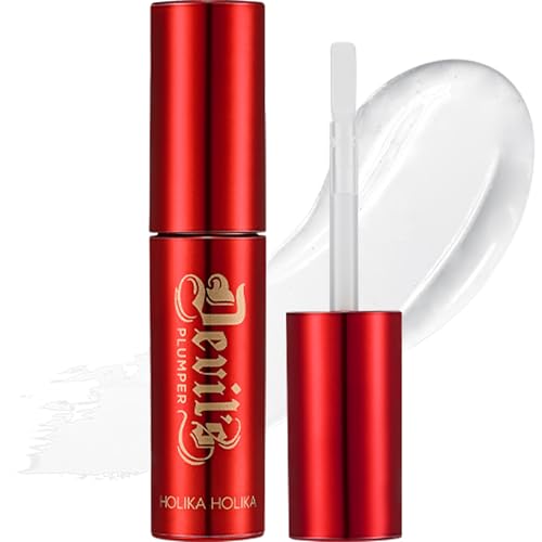 HOLIKA HOLIKA Devil's Real Lip Plumper (02 Gloy Topper) – Korean Lip Enhancer for Glossy, Shiny, Voluminous Lips with Silky Lightweight Texture, Comfortable Wear Without Irritation