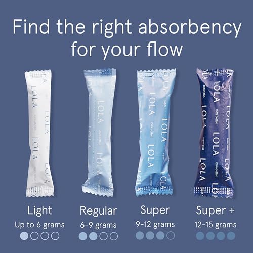LOLA Organic Cotton Unscented Tampons, Regular Absorbency - Natural Ingredients, Chlorine & Toxin Free, Powerful Leak Protection - BPA Free