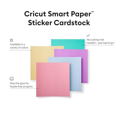 Cricut Smart Paper Sticker Cardstock - 10 Sheets - Adhesive Paper for Stickers - Compatible with Cricut Explore 3/Maker 3