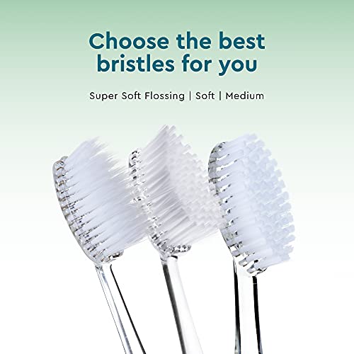 RADIUS Toothbrush Replacement Head for Big Brush and Source Soft Pack BPA Free and ADA Accepted Designed to Improve Gum Health and Reduce The Risk of Gum Disease, Clear, 6 Count