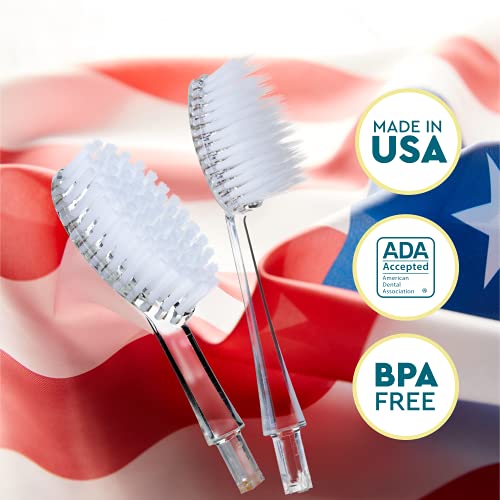 RADIUS Toothbrush Replacement Head for Big Brush and Source Soft Pack BPA Free and ADA Accepted Designed to Improve Gum Health and Reduce The Risk of Gum Disease, Clear, 6 Count
