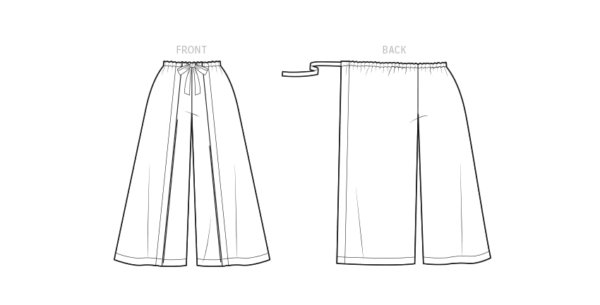 Simplicity SS9595OS Misses' Vintage 1970's Jiffy Wrap and Tie Pantskirt Sewing Pattern Packet, Design Code S9595, One Size