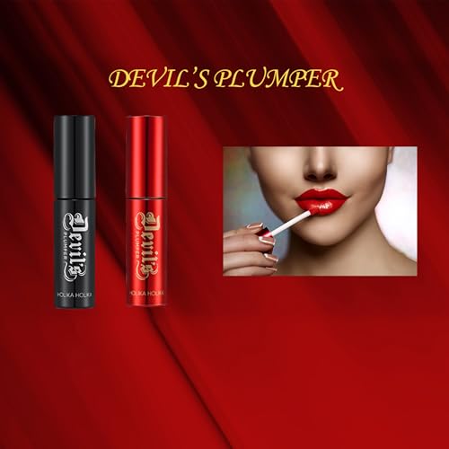 HOLIKA HOLIKA Devil's Real Lip Plumper (02 Gloy Topper) – Korean Lip Enhancer for Glossy, Shiny, Voluminous Lips with Silky Lightweight Texture, Comfortable Wear Without Irritation