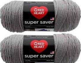 Bulk Buy: Red Heart Super Saver (2-Pack) (Dusty Grey, 7 oz Each Skein)