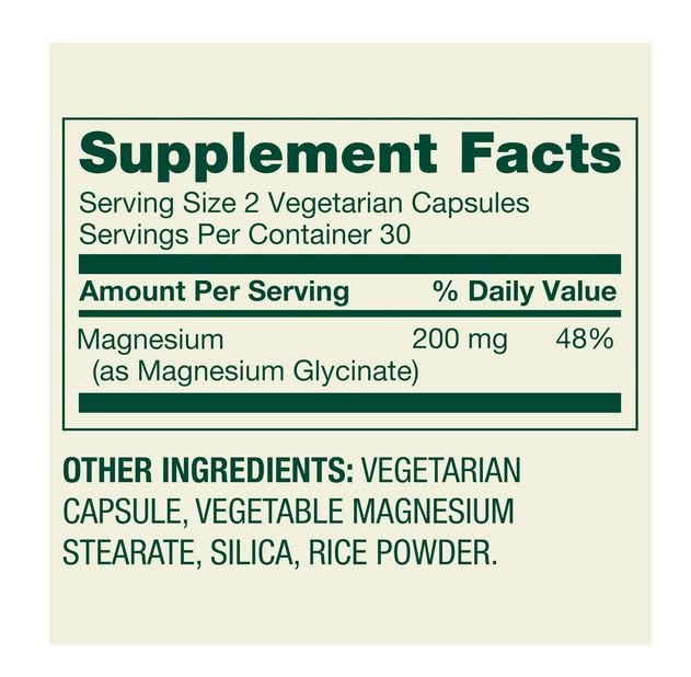 Spring Valley Magnesium Glycinate 200 mg Capsules, Supports Bone & Joint Health (200 mg / 60 Capsules)