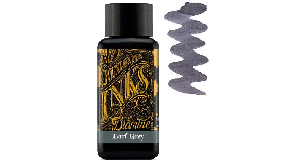 Diamine Fountain Pen Ink 30ml - 3 x Bottles - Writer's Blood & Earl Grey & Aurora Borealis, Writer's Blood, Earl Grey, Aurora Borealis
