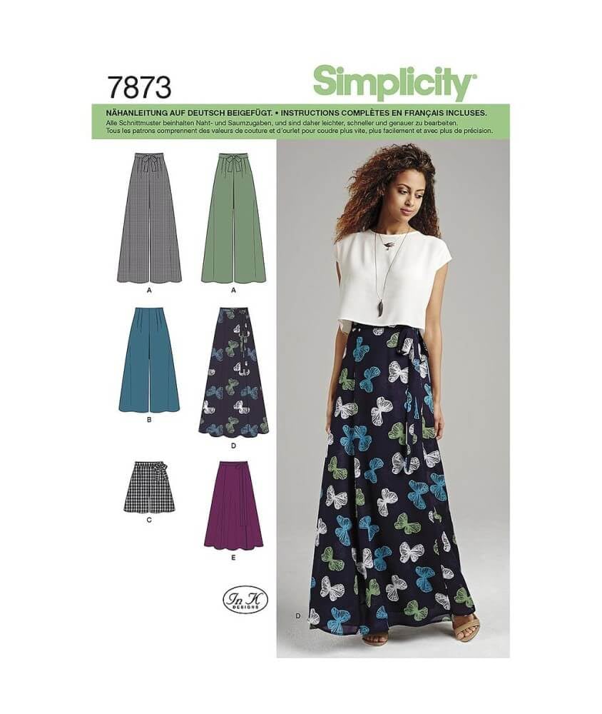 Simplicity 1069 Misses' Wide Leg Pants or Shorts & Skirts in 2 Lengths Sewing Template