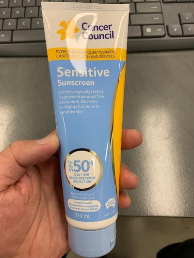 Cancer Council Australia Sensitive Sunscreen SPF50+ 110 ml.