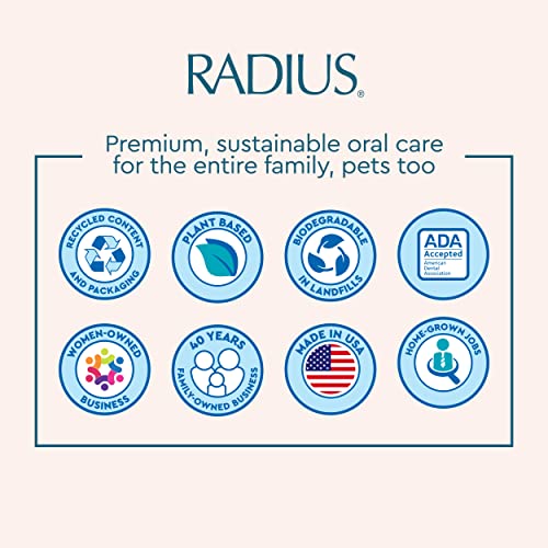 RADIUS Toothbrush Replacement Head for Big Brush and Source Soft Pack BPA Free and ADA Accepted Designed to Improve Gum Health and Reduce The Risk of Gum Disease, Clear, 6 Count