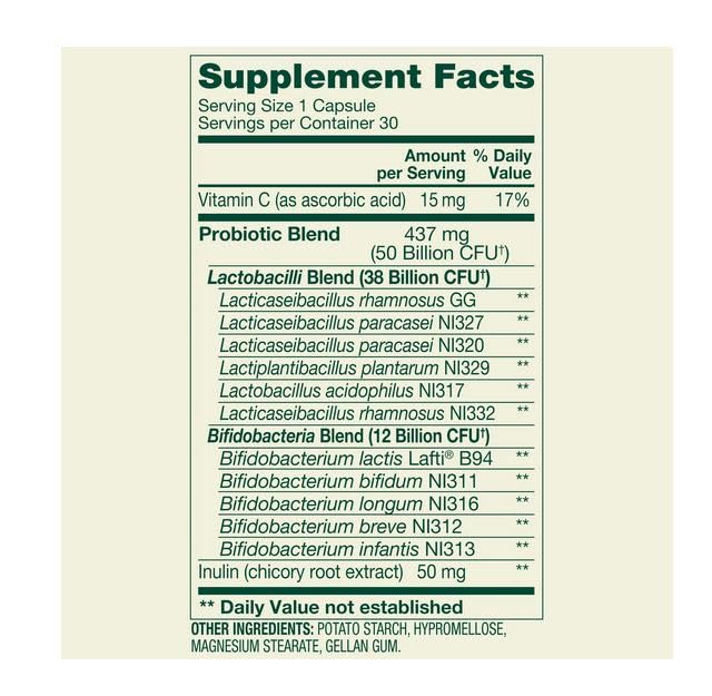 Spring Valley Extra Strength Probiotic Vegetable Capsules for Digestive Health
