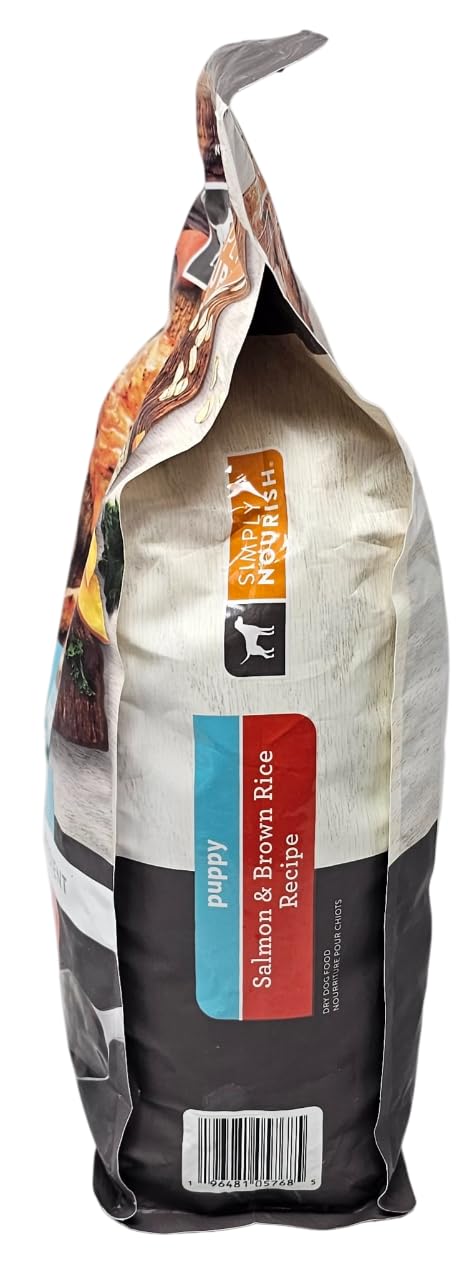 SIMPLY NOURISH Puppy Salmon and Brown Rice Dry Dog Food, 5 Pound Bag