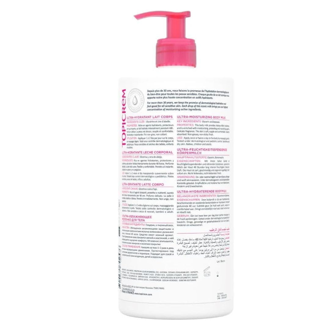 Topicrem ultra-moisturising body milk, 500 ml