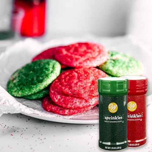 Wilton Sprinkles, Red and Green Sanding Sugar, Pack of 2