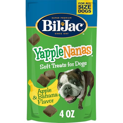 Bil Jac Yapple Nanas Soft Dog Treats - Apple and Banana Flavor - 4 oz Packs