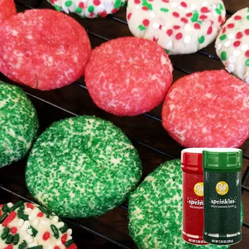 Wilton Sprinkles, Red and Green Sanding Sugar, Pack of 2
