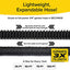 Pocket Hose Silver Bullet 50 ft Turbo Shot Nozzle Multiple Spray Patterns Expandable Garden Hose 3/4 in Solid Aluminum Fittings Lead-Free Lightweight and No-Kink,Black