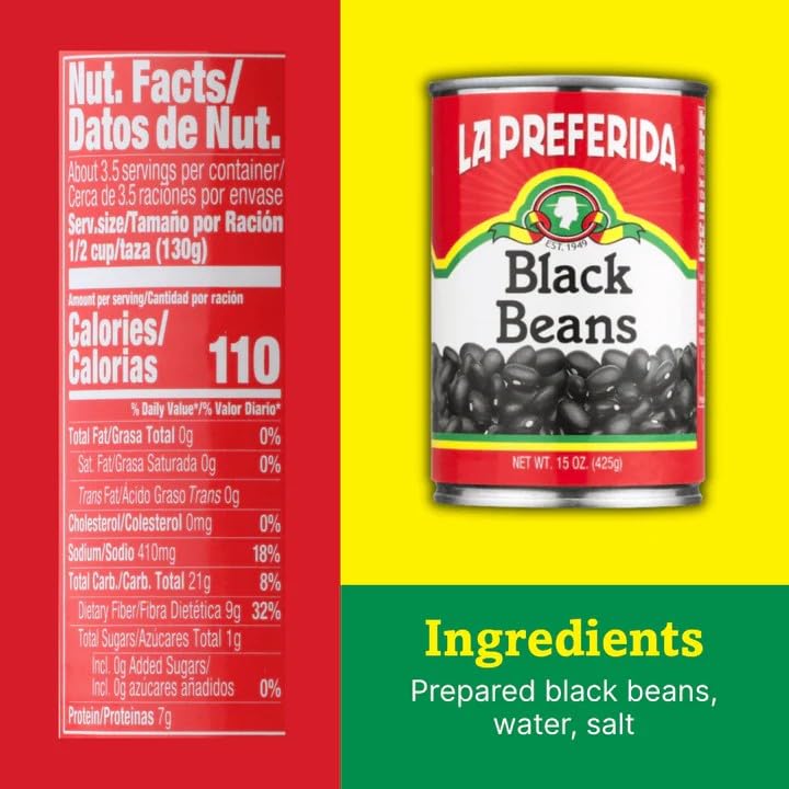 La Preferida Authentic Canned Black Beans, 15 Oz