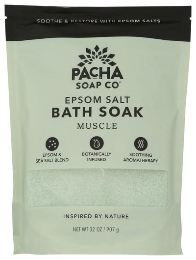 Pacha Soap Muscle Salt Soak, 32 OZ
