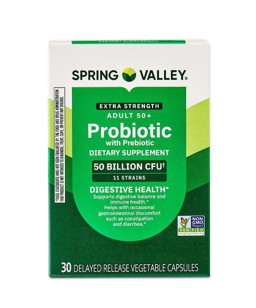 Spring Valley Extra Strength Probiotic Vegetable Capsules for Digestive Health