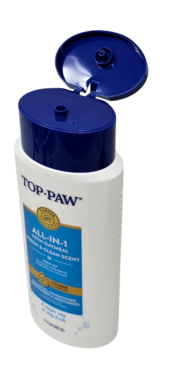 Top Paw All-in-1 Oatmeal Shampoo and Conditioner for Dogs, 17 Ounces