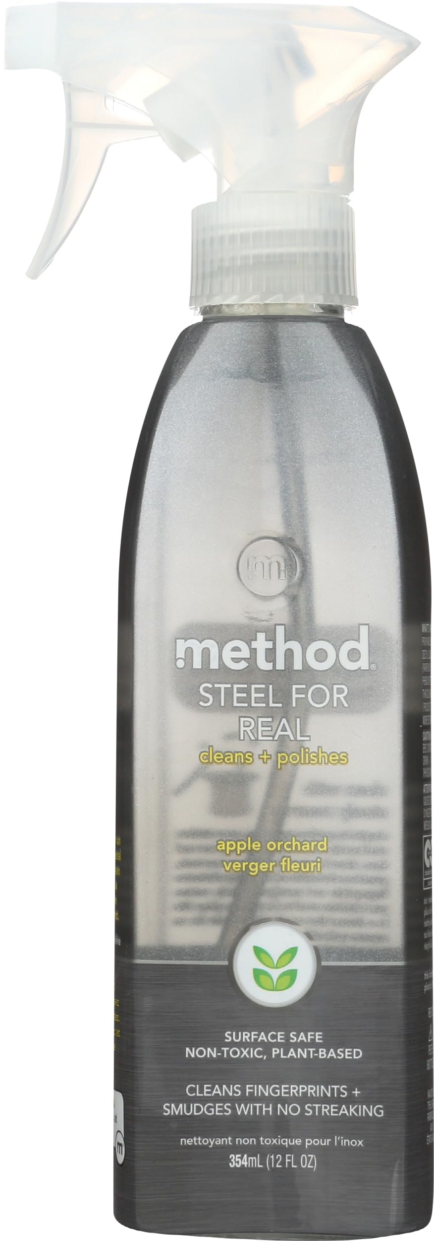 method Stainless Steel Cleaner + Polish Spray, Orchard Blossom, 12 oz