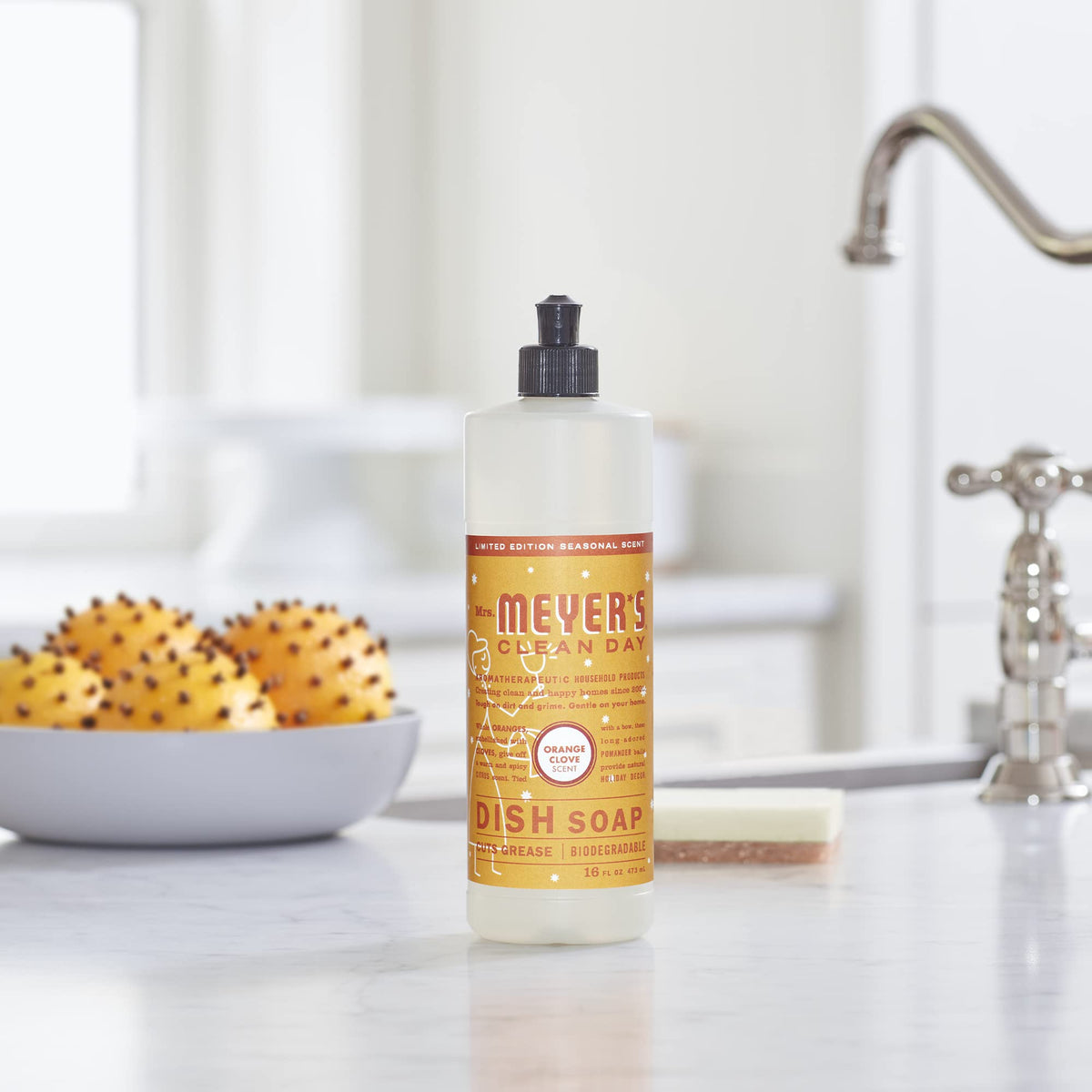 MRS. MEYER'S CLEAN DAY Liquid Dish Soap, Limitd Edition Orange Clove, 16 fl. Oz