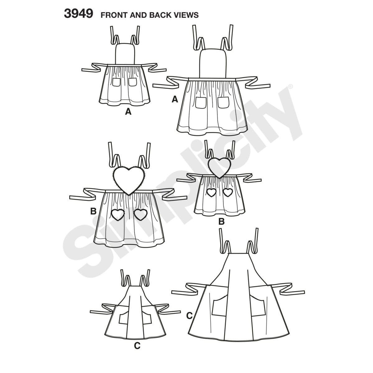 Simplicity Child and Adult Matching Apron Sewing Patterns, Sizes S-L