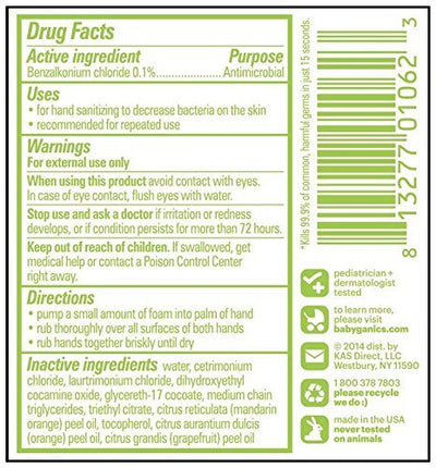 Babyganics Alcohol Free Foaming Hand Sanitizer - Mandarin - 1.69 oz