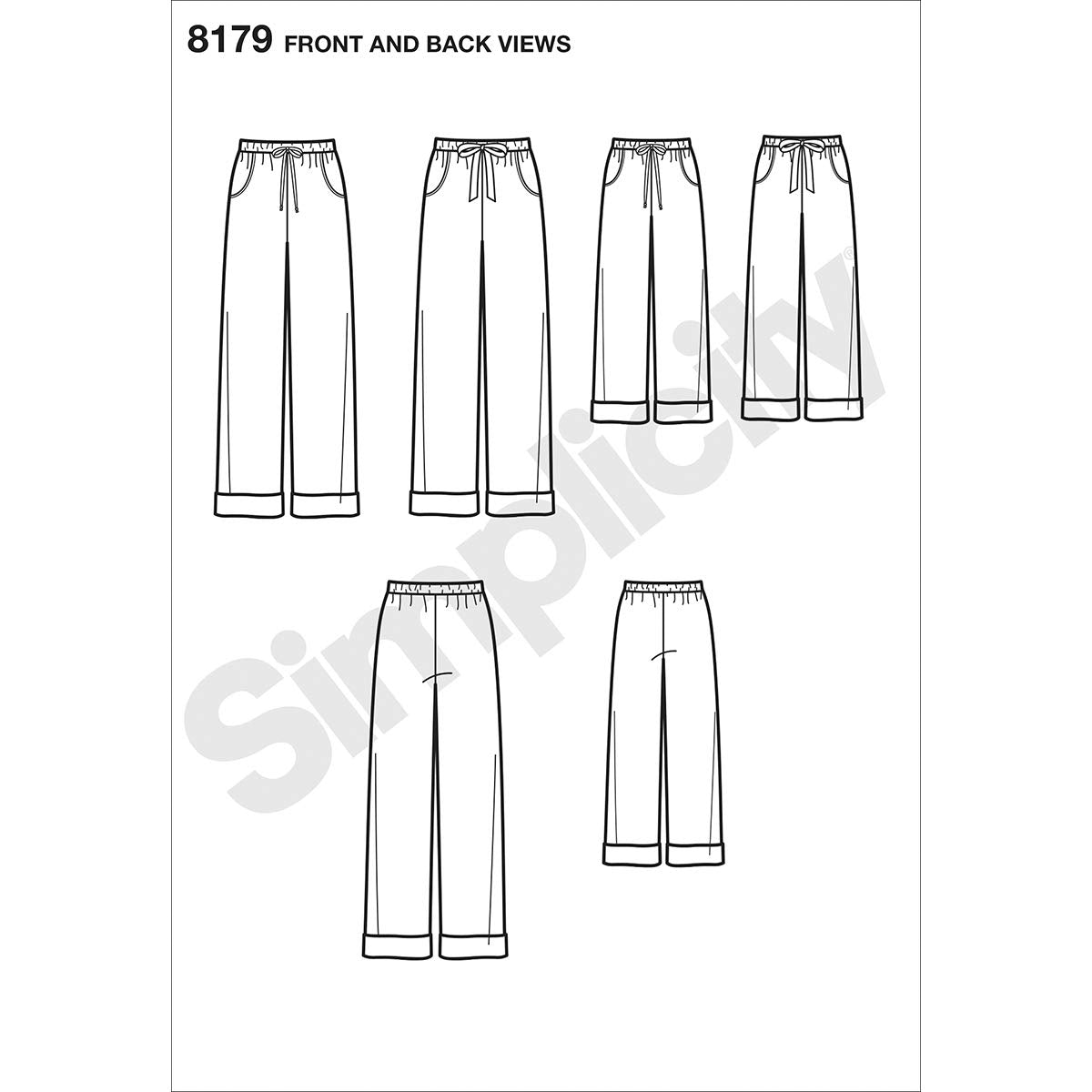 Simplicity 8179 Easy-to-Sew Children, Teen and Adult Pajama Pants Sewing Pattern in Sizes A (XS-XL)