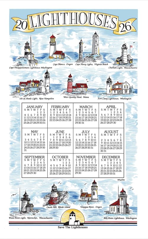 KAYDEE-CALENDTOWEL26-LIGHTHOUSES-1PACK