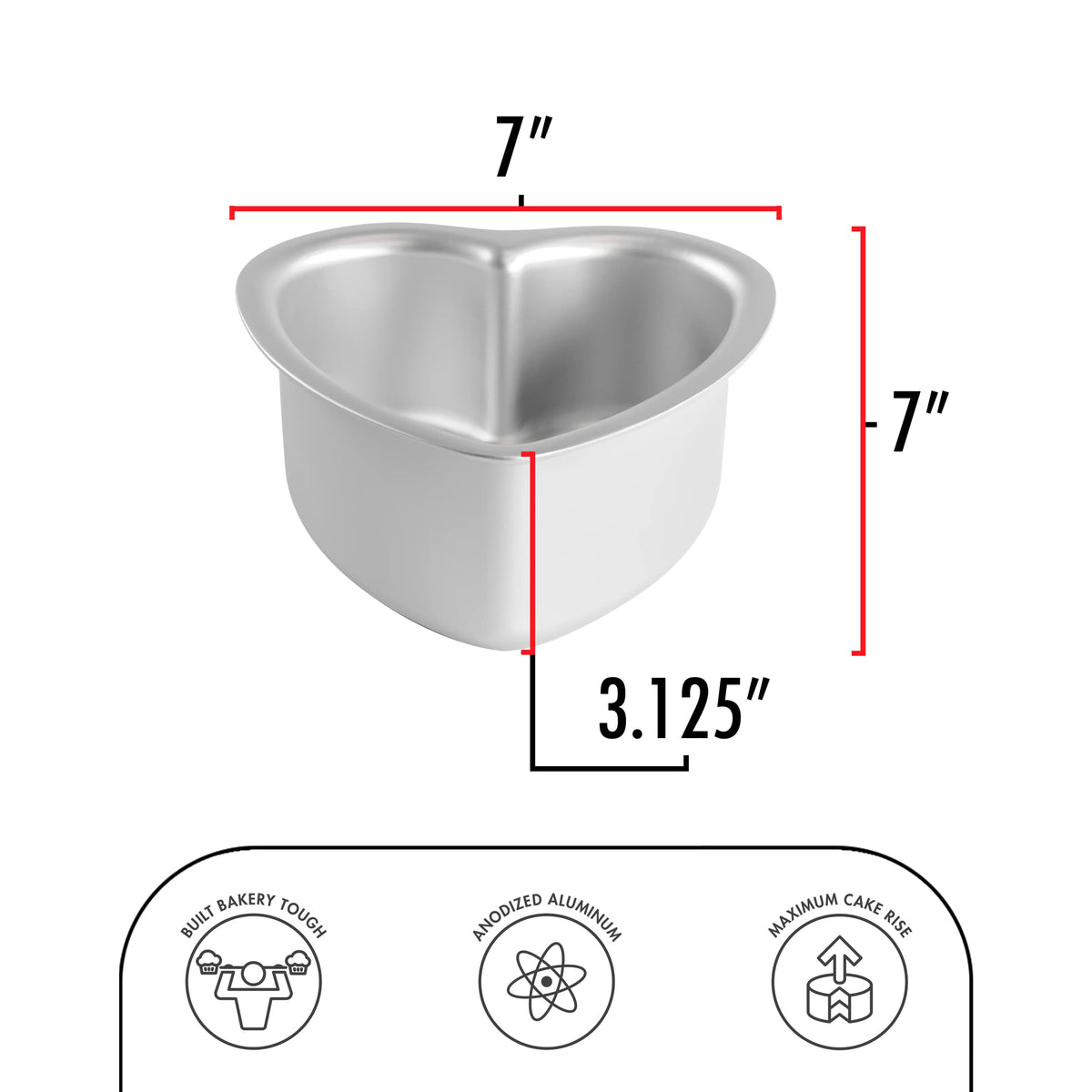 Fat Daddio's Anodized Aluminum Heart Cake Pans