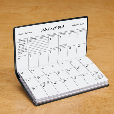 2 Year Planner Calendar Refill - Pocket Sized Calendar Insert - Ideal for Purses, Briefcases, or Backpacks – 6 ¾ inches x 3 5/8 inches White